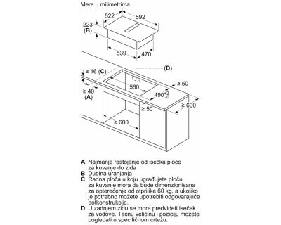 BOSCH PVS611B16E indukciona ploča sa integrisanim aspiratorom širine 60cm