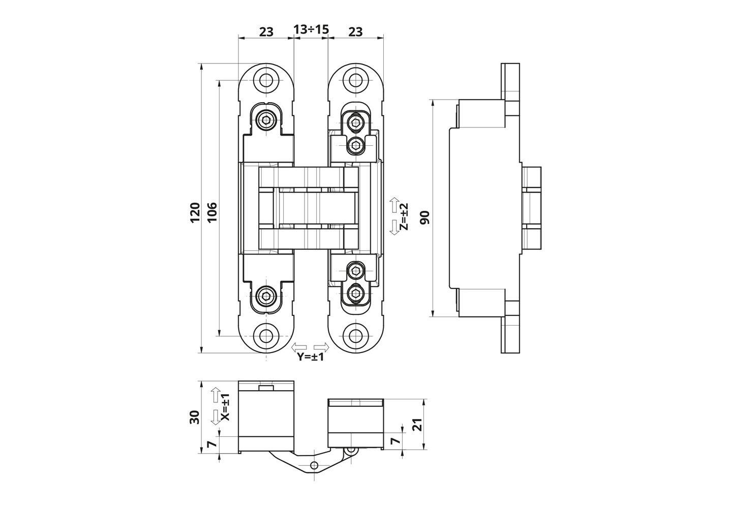 skrivena-sarka-za-vrata-otlav-model-235-dimenzije Skrivena šarka za vrata OTLAV MODEL 235 / 40kg