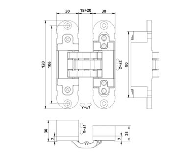 Skrivena šarka za vrata OTLAV MODEL 300 / 60kg