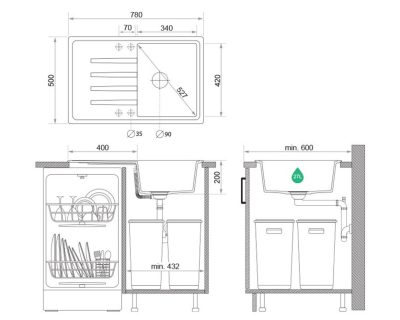 Granitna sudopera KANDO MILAN 780-45