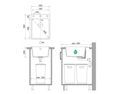 Granitna sudopera KANDO RIGA 40