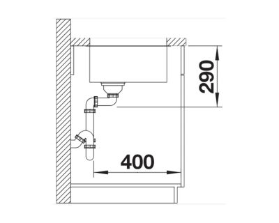 BLANCO ANDANO 500-U INOX SATEN polirano