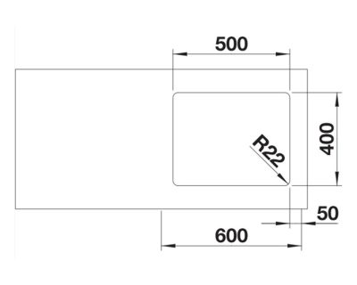 BLANCO ANDANO 500-U INOX SATEN polirano