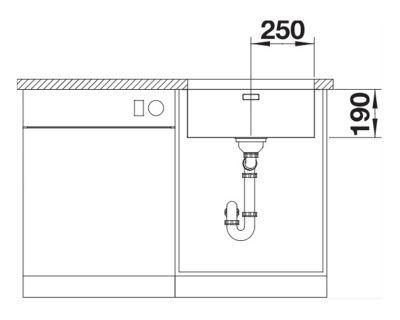 BLANCO ANDANO 500-U INOX SATEN polirano