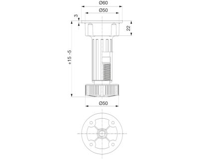 VOLPATO NOGICA ZA NAMEŠTAJ ABS MONO