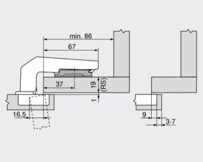 BLUM ŠARKE ZA PREGRADE OTVARAJUĆE 95°