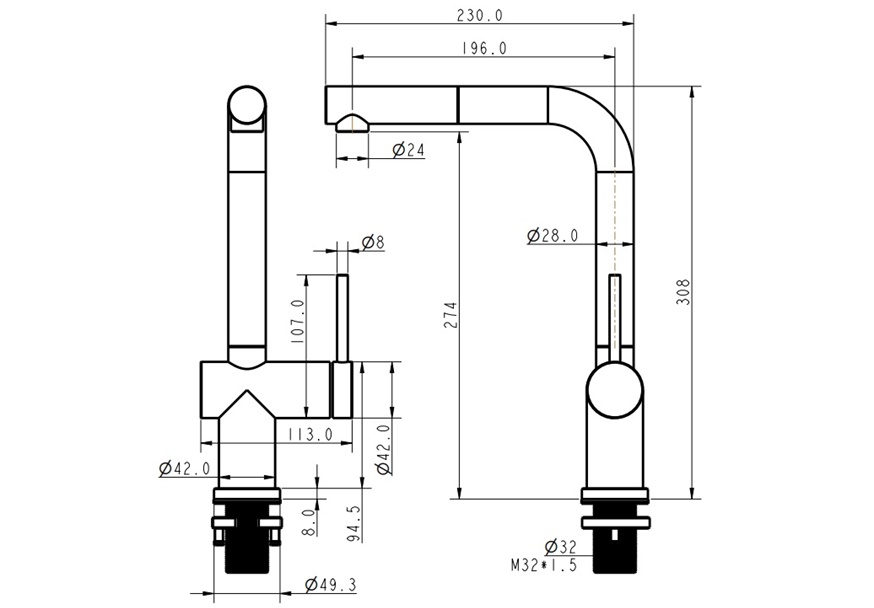 sandonna-riva-sa-tusem-dimenzije Slavina SANDONNA RIVA