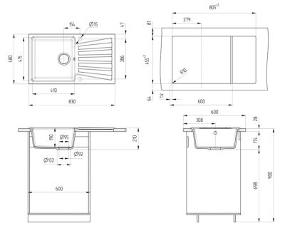 Granitna Sudopera ULGRAN U-703