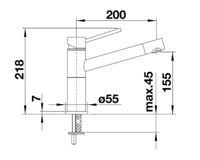 Slavina BLANCO ALTA Compact inox massive