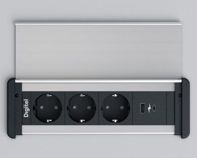 Multifunkcionalna plitka utičnica sa poklopcem DIGITEL SLIM COVER