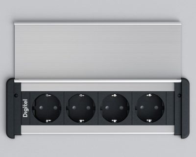 Multifunkcionalna plitka utičnica sa poklopcem DIGITEL SLIM COVER