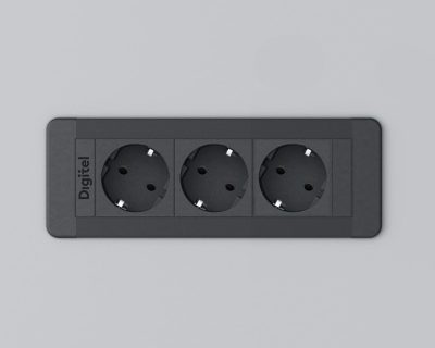 Multifunkcionalna plitka utičnica DIGITEL SLIM FRAME 3 CRNA