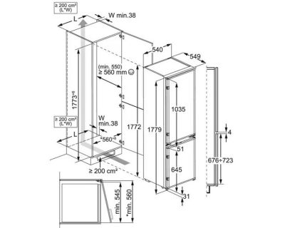 ELECTROLUX LND5FE18S ugradni kombinovani frižider