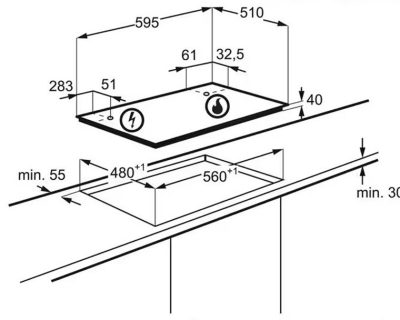 ELECTROLUX EGS6436K plinska ploča