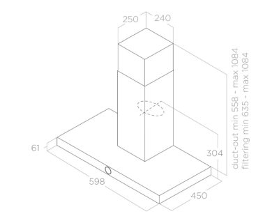 ELICA LOL CRNI BL/A/60 dekorativni aspirator širine 60cm