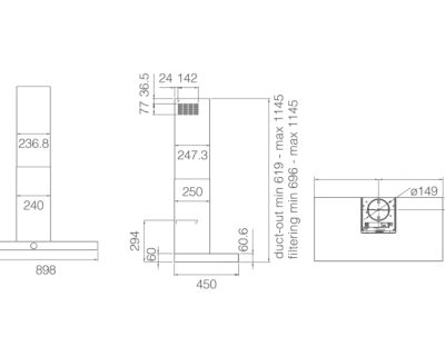 ELICA LOL CRNI BL/A/90 dekorativni aspirator širine 90cm