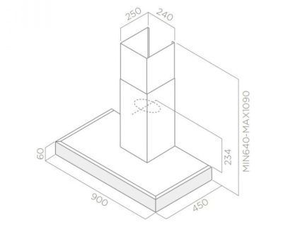 ELICA SPOT PLUS INOX IX/A/90 dekorativni aspirator širine 90cm