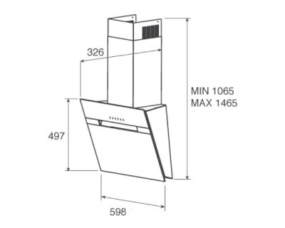 JETAIR BONNY CRNI BL/A/60 dekorativni aspirator širine 60cm