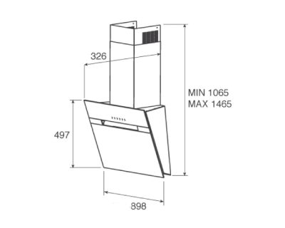 JETAIR BONNY CRNI BL/A/90 dekorativni aspirator širine 90cm