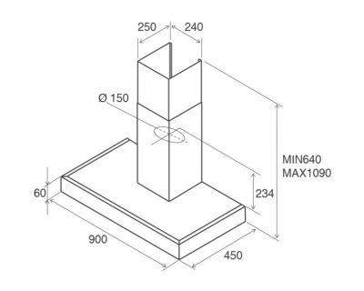 JETAIR POLA P INOX IX/A/90 dekorativni aspirator širine 90cm