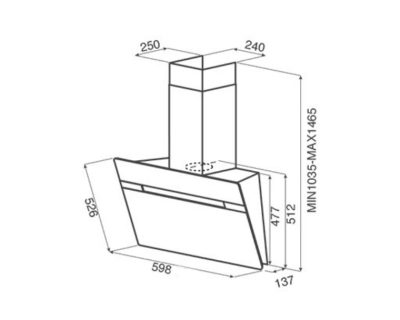 JETAIR VIKI CRNI BL/A/60 dekorativni aspirator širine 60cm