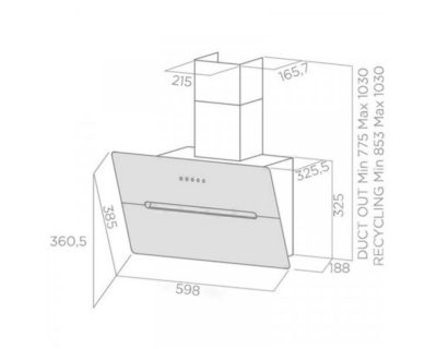 ELICA WISE CRNI BL/A/60 dekorativni aspirator širine 60cm