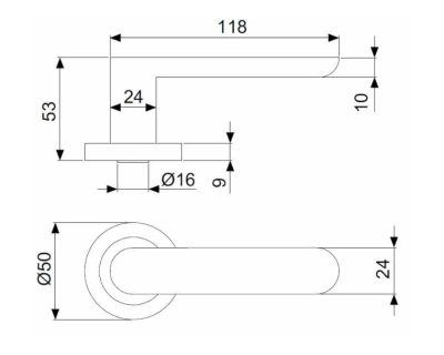 Kvaka za vrata sa rozetom BUNBURY crna mat