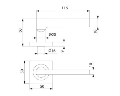 Kvaka za vrata sa rozetom PERTH