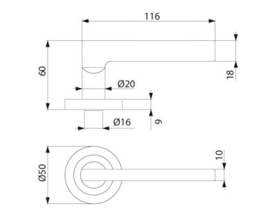 Kvaka za vrata sa rozetom PERTH