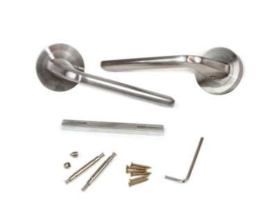 Kvaka za vrata sa rozetom PALBOX SIDNEY nikl brušeni