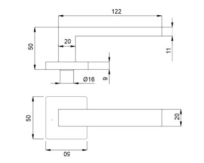 Kvaka za vrata sa rozetom MACKAY crna mat