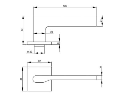 Kvaka za vrata sa rozetom Palbox LISMORE