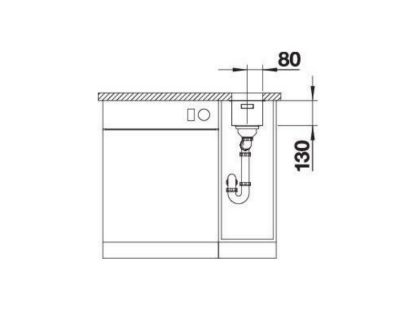 Podgradna Sudopera BLANCO STATURA 160-U INOX dorada četkom