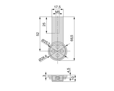EMUCA QUARTZ GARDEROBNA ŠIPKA OKRUGLA, BOČNI VISEĆI NOSAČ