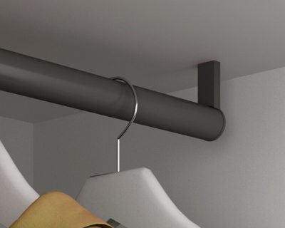 EMUCA QUARTZ GARDEROBNA ŠIPKA OKRUGLA, BOČNI VISEĆI NOSAČ