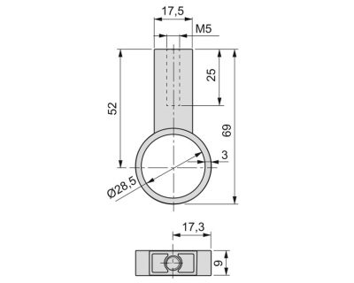 EMUCA QUARTZ GARDEROBNA ŠIPKA OKRUGLA, VISEĆI SREDNJI NOSAČ