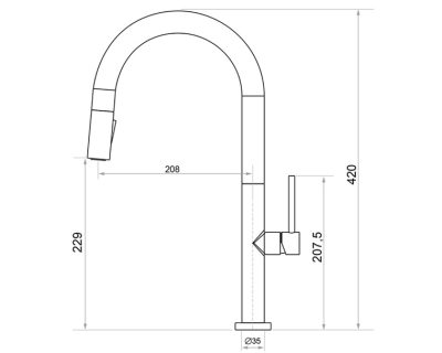 Slavina KANDO P0902 sa tušem granit look