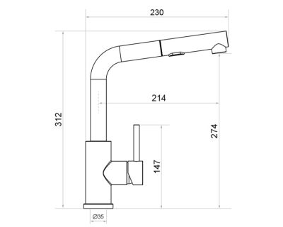 Slavina KANDO P301 sa tušem granit look