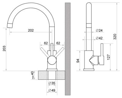 Slavina KANDO 501 granit look