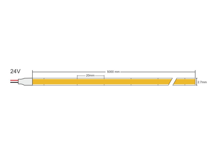 led-traka-cob-sirius-24v-sirine-2,7mm-dimenzije LED TRAKA SIRIUS COB 9,6W/m IP20 24V