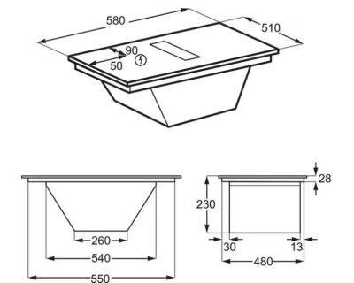 ELECTROLUX ECC63410CT SaphirMatt® indukciona ploča sa integrisanim aspiratorom širine 60cm