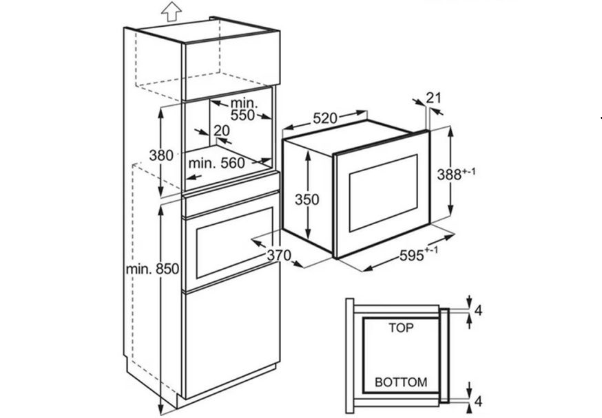ugradna-mikrotalasna-rerna-ELECTROLUX-LMS4253TBK-dimenzije ELECTROLUX LMS4253TBK ugradna mikrotalasna