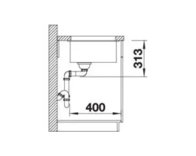 BLANCO SUBLINE 400-U SILGRANIT