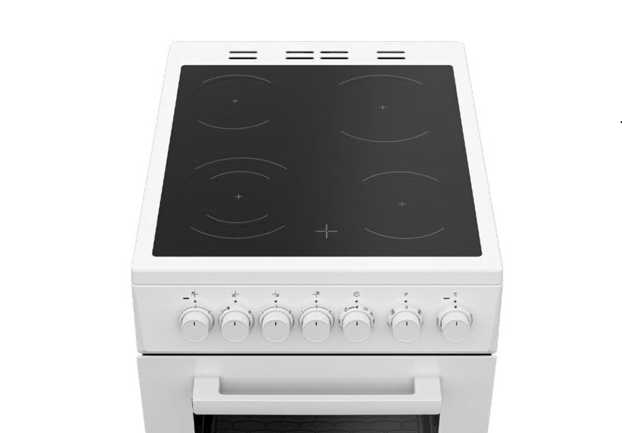 sporet-sa -staklokeramickom-plocom-beko-fse-57110-gw-pogled-odozgo BEKO FSE 57110 GW šporet staklokeramička ploča širine 50cm