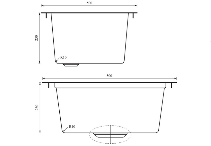 sudopera-sandonna-hd5050r-sa-daljinskim-podizacem-resetke-dimenzije- SANDONNA HD5050R INOX ZLATNA + KORPICA ZLATNA + DALJINSKI PODIZAČ REŠETKE