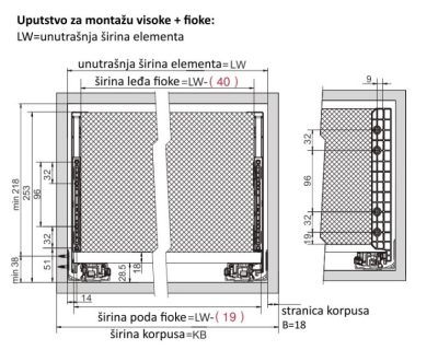 SLIM FIOKA SA DUPLIM ZIDOM DTC V+ 238mm
