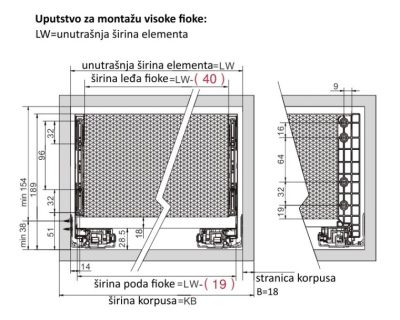 SLIM FIOKA SA DUPLIM ZIDOM DTC V 174mm