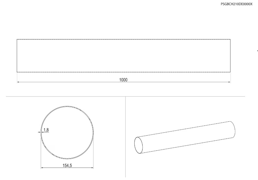 Electrolux-M2CKCF07U-dimenzije ELECTROLUX M2CKCF03U cev fi-150mm dužine 100cm za ploču sa integrisanim aspiratorom